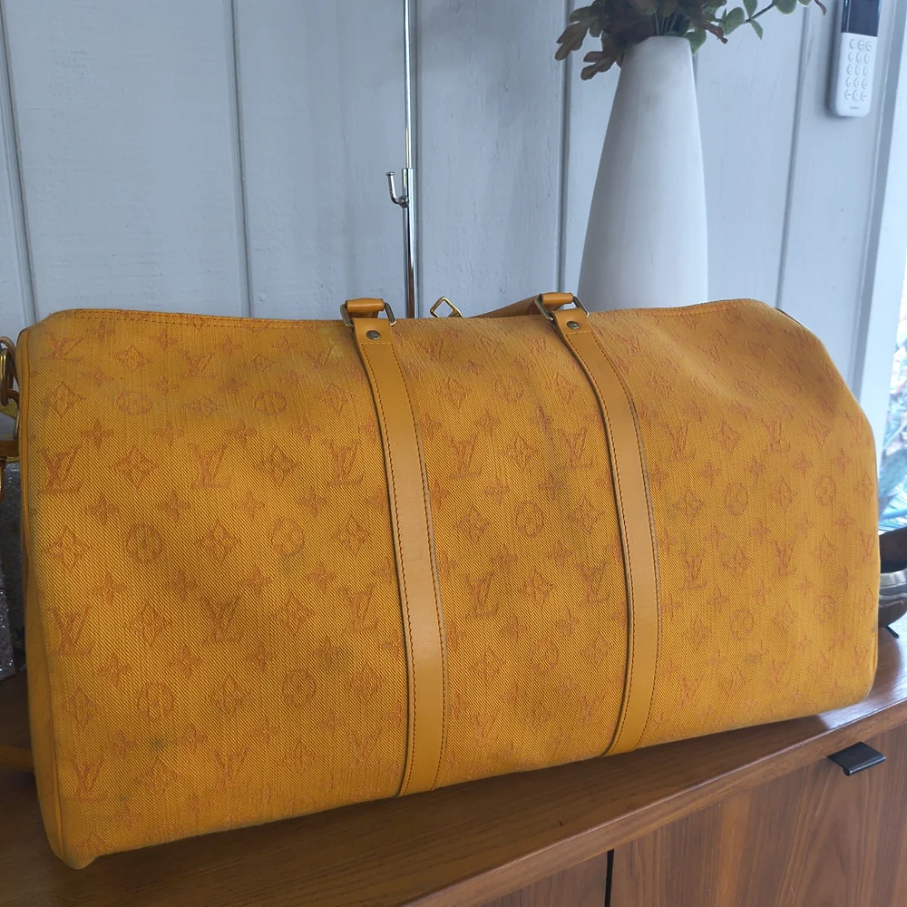 Louis Vuitton Ocre Orange Denim Limited Edition Keepall 50 - Picture 11 of 16